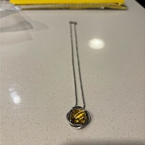 David Yurman Infinity Citrine Pendant and Silver Necklace
